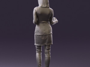 woman in black yellow hairs 0412 3d print ready Modelo de impresión 3D