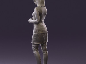 woman in black yellow hairs 0412 3d print ready Modelo de impresión 3D