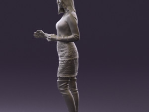 woman in black yellow hairs 0412 3d print ready Modelo de impresión 3D