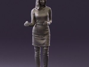 woman in black yellow hairs 0412 3d print ready Modelo de impresión 3D