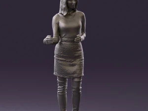 woman in black yellow hairs 0412 3d print ready 3D Print Model