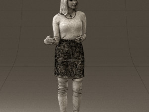 woman in black yellow hairs 0412 3d print ready Modelo de impresión 3D