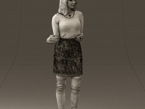 woman in black yellow hairs 0412 3d print ready Modelo de impresión 3D