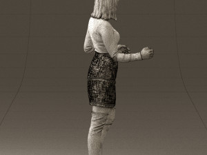 woman in black yellow hairs 0412 3d print ready Modelo de impresión 3D