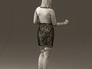woman in black yellow hairs 0412 3d print ready Modelo de impresión 3D