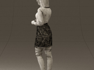 woman in black yellow hairs 0412 3d print ready Modelo de impresión 3D