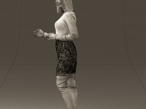 woman in black yellow hairs 0412 3d print ready Modelo de impresión 3D