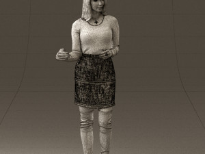 woman in black yellow hairs 0412 3d print ready Modelo de impresión 3D