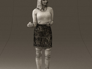 woman in black yellow hairs 0412 3d print ready Modelo de impresión 3D