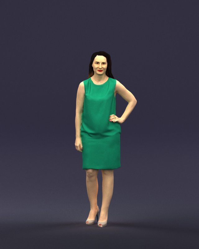 green woman 0415 3D 모델 .c4d .max .obj .3ds .fbx .stl .blend 