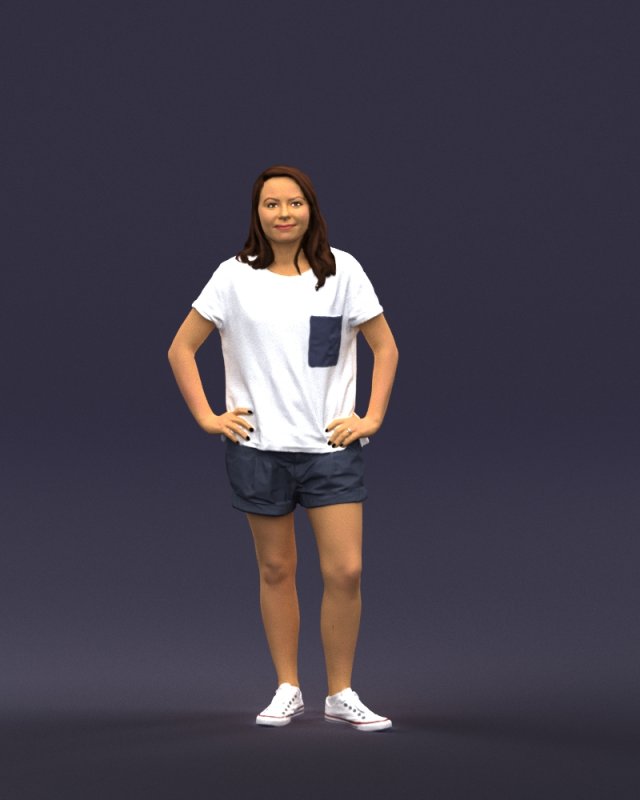 shorts woman 0416 3D Model .c4d .max .obj .3ds .fbx .stl .blend 