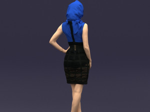 blue headscarf woman 0426 3D 模型
