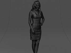 blue headscarf woman 0426 3D 模型