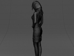 blue headscarf woman 0426 3D 模型