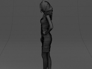 blue headscarf woman 0426 3D 模型