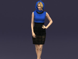 blue headscarf woman 0426 3d print ready Modèles 3D en vedette
