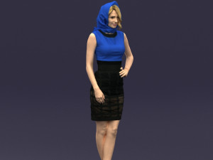 blue headscarf woman 0426 3d print ready 3D-printmodel