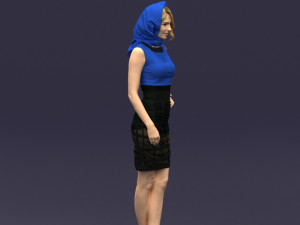 blue headscarf woman 0426 3d print ready 3D-printmodel