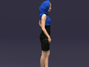 blue headscarf woman 0426 3d print ready 3D-printmodel