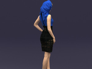 blue headscarf woman 0426 3d print ready 3D-printmodel