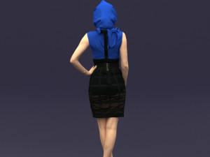 blue headscarf woman 0426 3d print ready 3D-printmodel