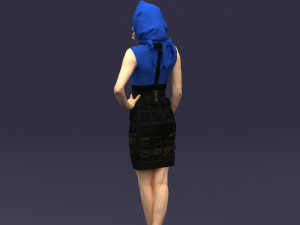 blue headscarf woman 0426 3d print ready 3D-printmodel