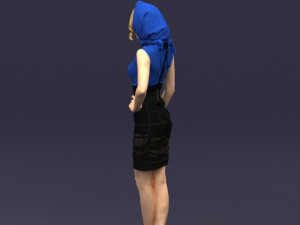 blue headscarf woman 0426 3d print ready 3D-printmodel