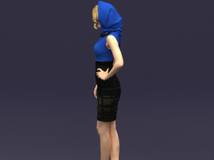 blue headscarf woman 0426 3d print ready 3D-printmodel