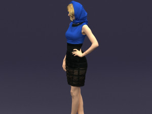 blue headscarf woman 0426 3d print ready 3D-printmodel