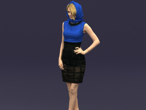 blue headscarf woman 0426 3d print ready 3D-printmodel