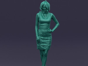 blue headscarf woman 0426 3d print ready 3D-printmodel