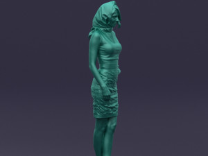 blue headscarf woman 0426 3d print ready 3D-printmodel