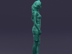 blue headscarf woman 0426 3d print ready 3D-printmodel