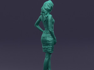 blue headscarf woman 0426 3d print ready 3D-printmodel
