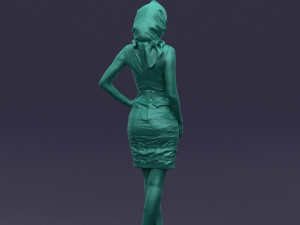 blue headscarf woman 0426 3d print ready 3D-printmodel