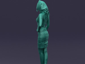 blue headscarf woman 0426 3d print ready 3D-printmodel