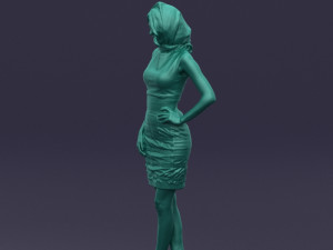 blue headscarf woman 0426 3d print ready 3D-printmodel