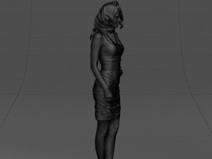 blue headscarf woman 0426 3d print ready 3D-printmodel