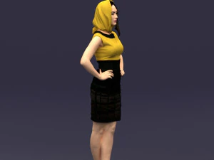 yellow headscarf woman 0427 3d print ready 3D Print Model