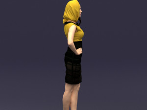 yellow headscarf woman 0427 3d print ready 3D 打印模型