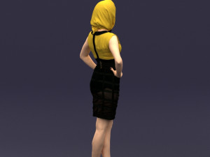 yellow headscarf woman 0427 3d print ready 3D 打印模型