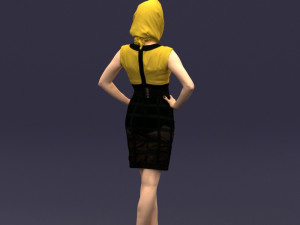 yellow headscarf woman 0427 3d print ready 3D 打印模型