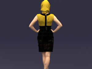 yellow headscarf woman 0427 3d print ready 3D 打印模型