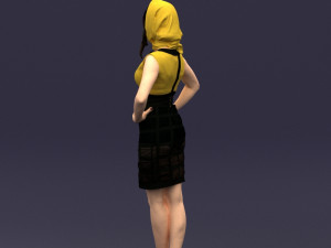 yellow headscarf woman 0427 3d print ready 3D 打印模型