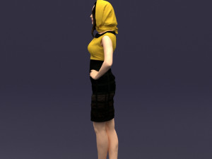 yellow headscarf woman 0427 3d print ready 3D 打印模型