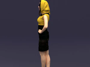 yellow headscarf woman 0427 3d print ready 3D Print Model
