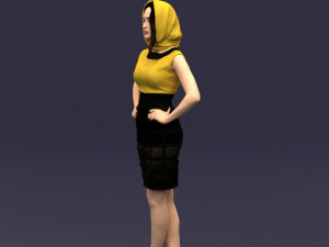 yellow headscarf woman 0427 3d print ready 3D 打印模型