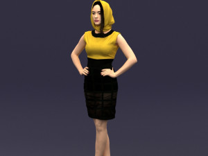 yellow headscarf woman 0427 3d print ready 3D 打印模型
