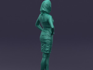 yellow headscarf woman 0427 3d print ready 3D 打印模型