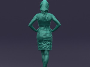 yellow headscarf woman 0427 3d print ready 3D 打印模型